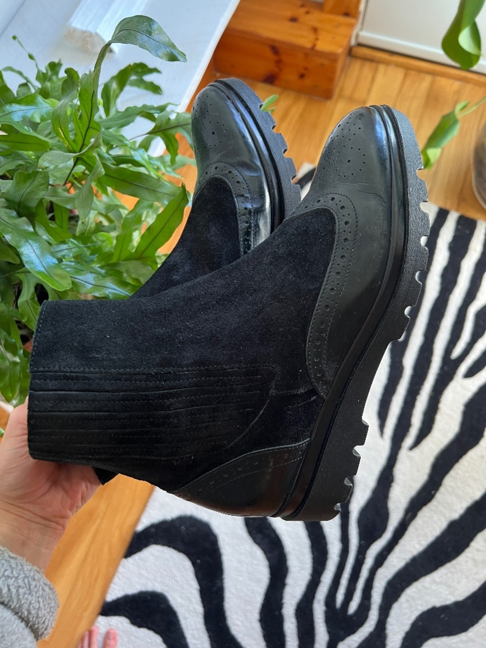 Barbara Barbieri Boots Black Suede Italian Leather Size 10
